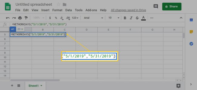 Intervalo de datas no Planilhas Google