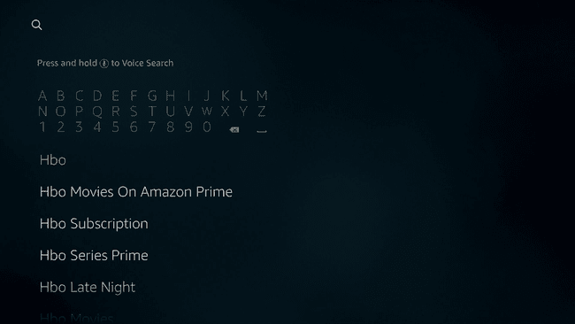 Скриншот поиска приложения на Fire TV.