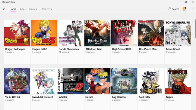 Windows 10、Xbox One、およびWindowsPhoneのMicrosoftStoreアプリでアニメシリーズと映画をストリーミングおよびダウンロードします