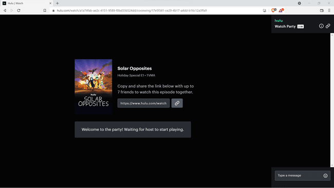 Huluウォッチパーティーが始まるのを待っています。