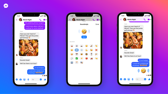 facebook soundmoji в приложението Messenger на iOS