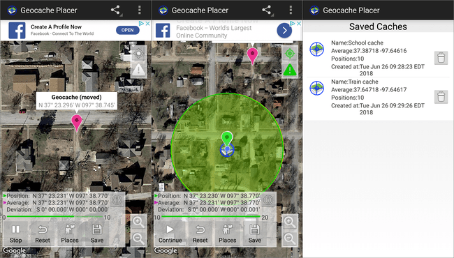 Geocache Placer-App für Android