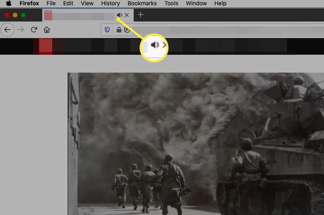 Botón de silencio en la pestaña de Firefox
