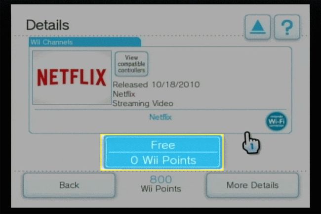 ปุ่มดาวน์โหลดใน Wii Shop Channel