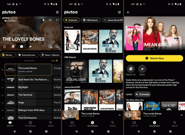 Pluto TV bezplatná filmová aplikace pro Android