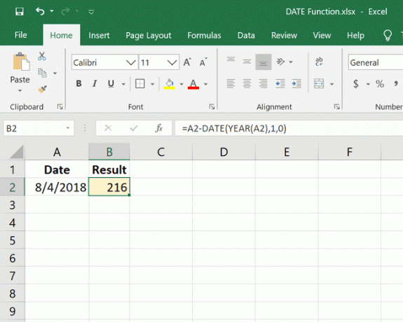 Funkcja Excel DATE zliczająca dni