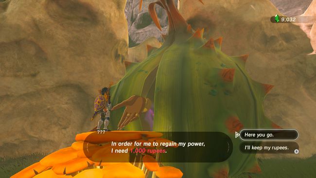 Maksan 1 000 rupiaa hevosjumalakeijulle Zelda: Breath of the Wild -elokuvassa.