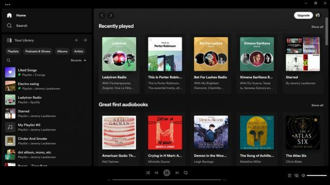 Cliquez sur le séparateur Votre bibliothèque et faites-le glisser complètement vers la droite dans Spotify.