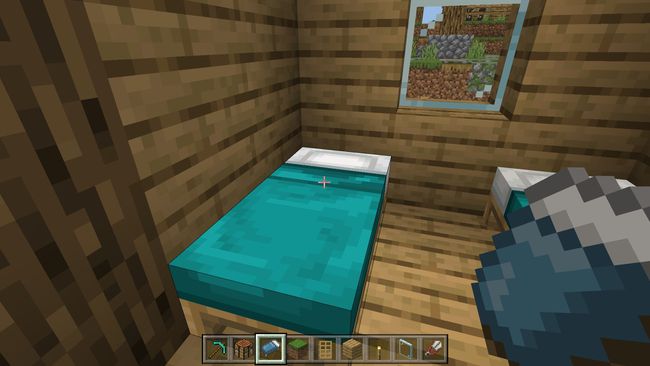 Minecraft의 집에 있는 침대