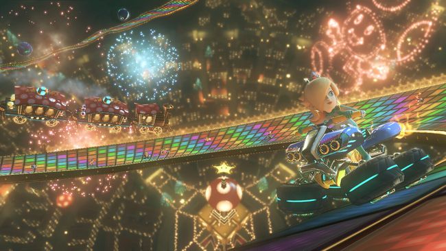 Геймплей Mario Kart 8 - Rainbow Road