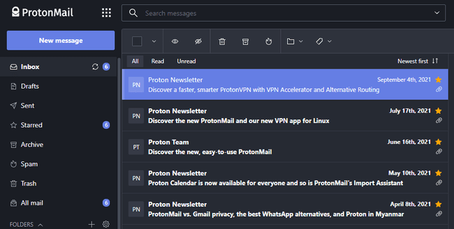 ProtonMail-Posteingang