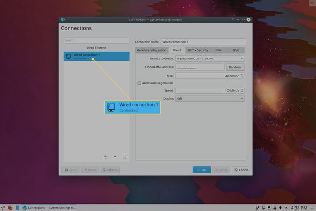 Screenshot van het KDE Connections-optievenster.