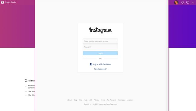 Instagram Creator Studio-nettstedet.