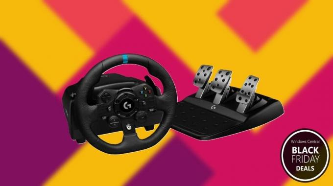 لافتة الجمعة السوداء لعجلة السباق والدواسات Logitech G923