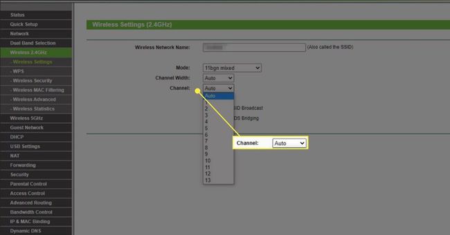 Configuración inalámbrica en el menú del enrutador