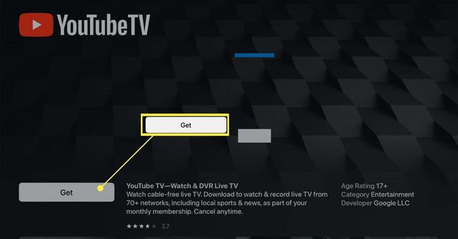 YouTube TV ऐप डाउनलोड पर बटन प्राप्त करें