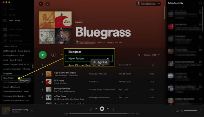 Spotifyプレイリストプレイリストをフォルダに追加