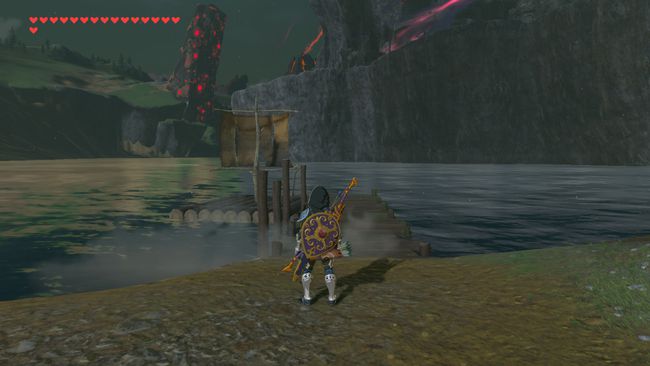 Veneen etsiminen Hyrule Castle Moatista elokuvassa The Legend of Zelda: Breath of the Wild.