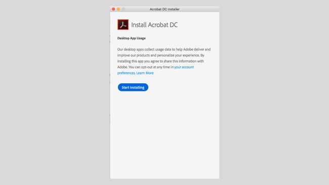 لقطة شاشة لـ Acrobat DC Installer.