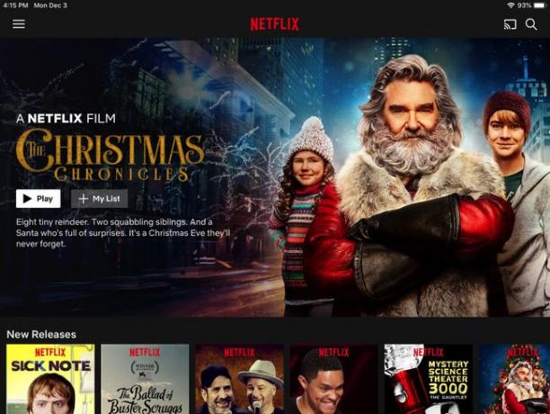 شاشة تطبيق Netflix على iPad