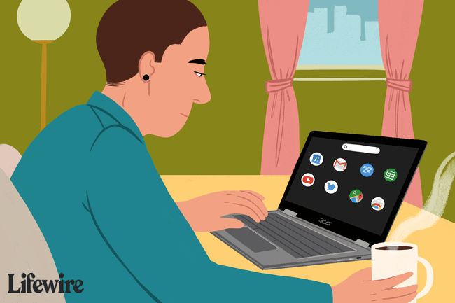 Person, der bruger Google Chrome OS på en bærbar computer