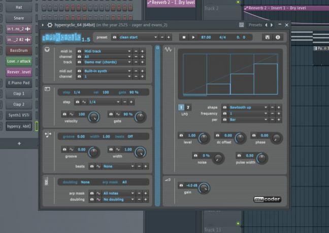 Hypercyklické MIDI efekty VST.