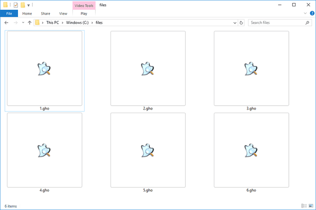 File GHO di Windows 10 yang terbuka dengan Ghost Explorer
