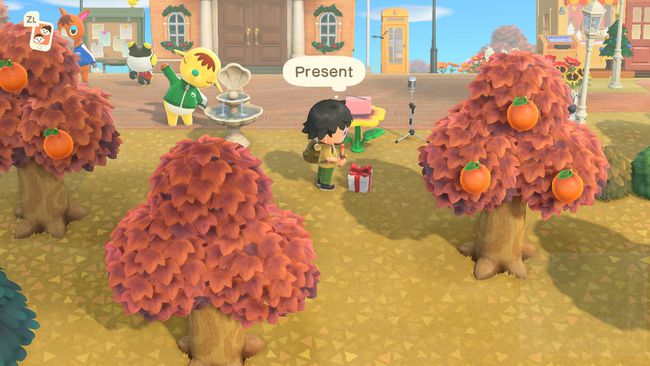 Animal Crossing postava pri pohľade na súčasnosť na zemi