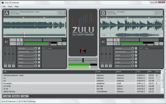 Zulu DJ bezplatný DJ software