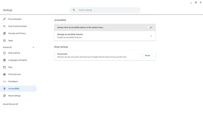 Administrer tilgængelighedsfunktioner i Chromebook-indstillinger