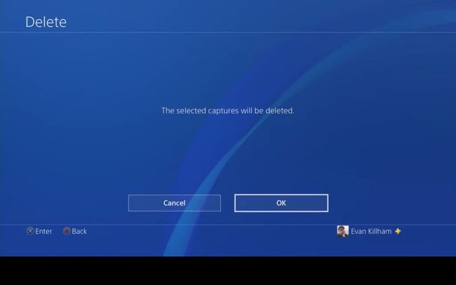 Confirme a decisão de excluir no PS4.