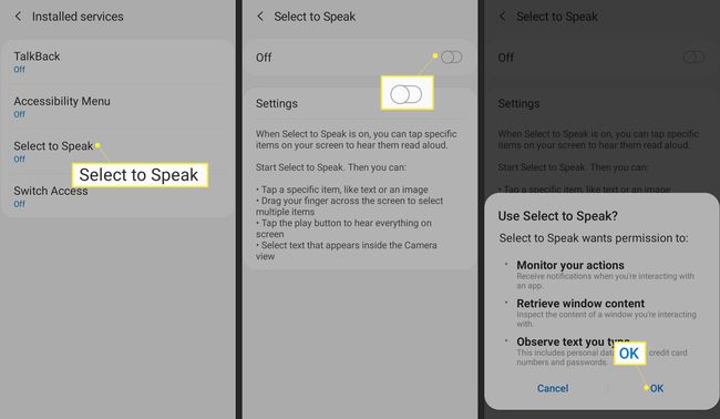 Как да активирате Select to Speak на Android