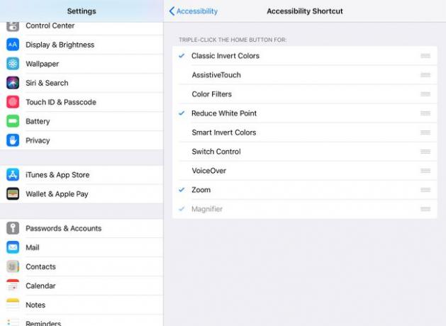 Opcije prečaca za pristupačnost na iPadu