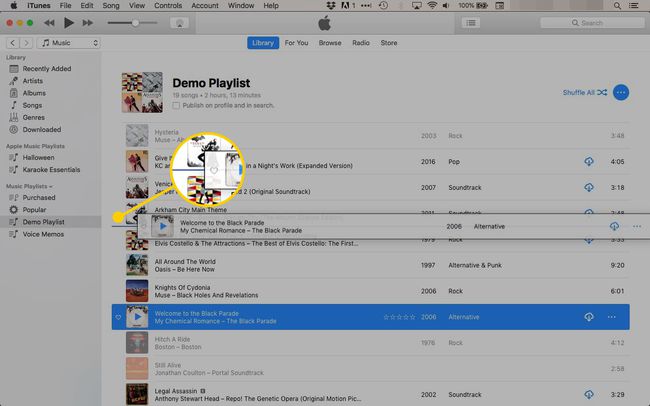 ドラッグしてiTunesのプレイリストの曲を並べ替える