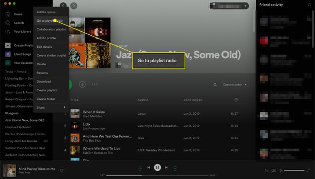 Spotifyはプレイリストラジオに移動します