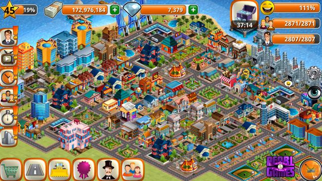 iOSでのVillageCity IslandSimulationビデオゲーム。