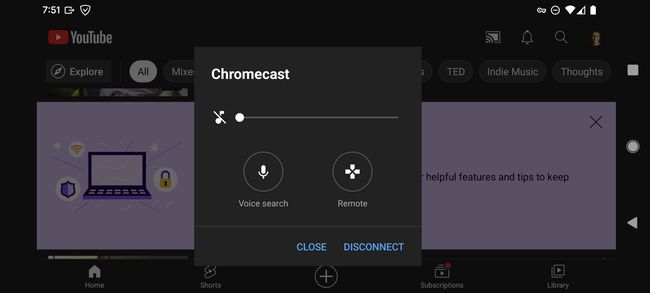 Chromecast audio silenciado en la aplicación de YouTube