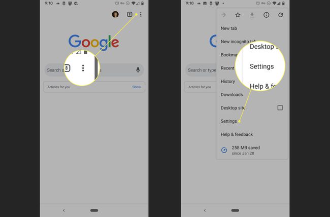 Configuración en Chrome para iOS