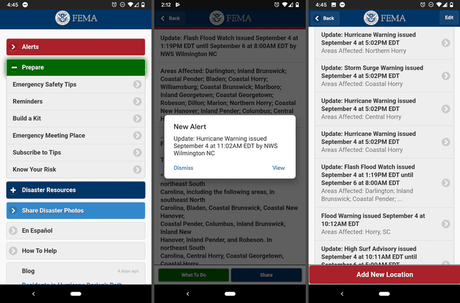 Aplicația FEMA pentru Android