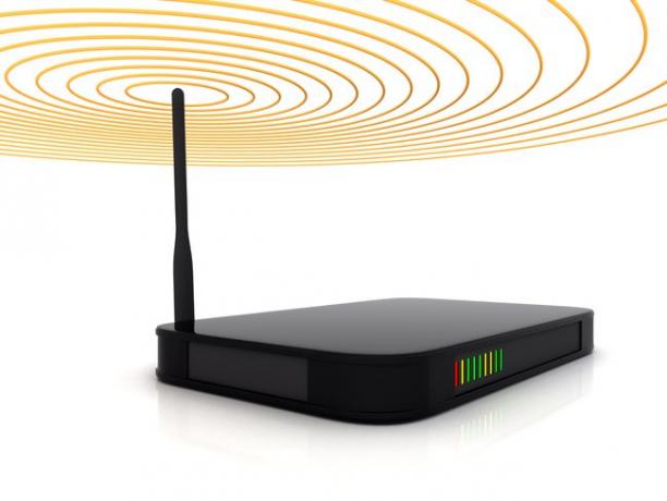 Router bezprzewodowy wyświetlający wiązki sygnałowe