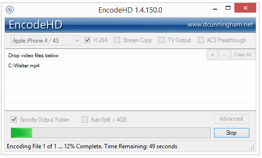 EncodeHD - software de conversão de vídeo gratuito