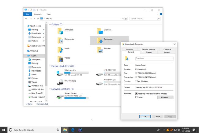 Atributi mape v sistemu Windows 10