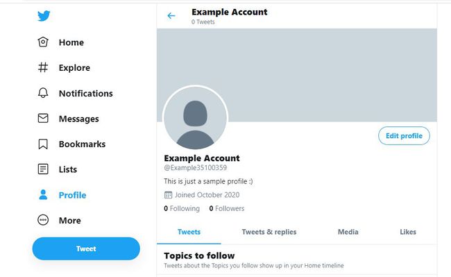 Twitter profilindeki Profili Düzenle düğmesi