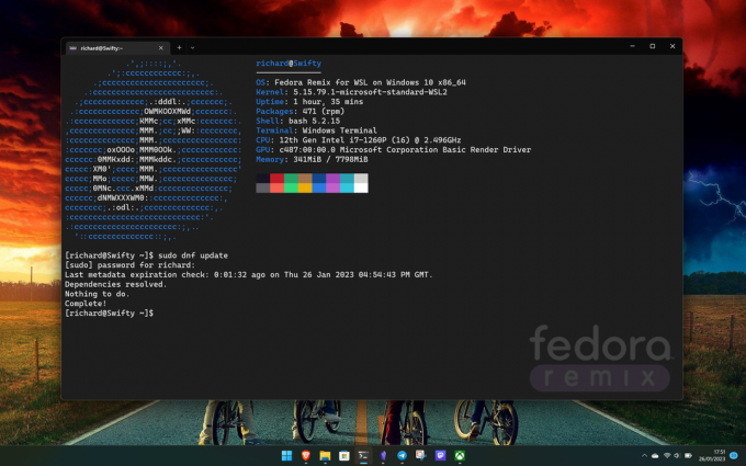 Fedora Remix สำหรับ WSL บน Windows 11