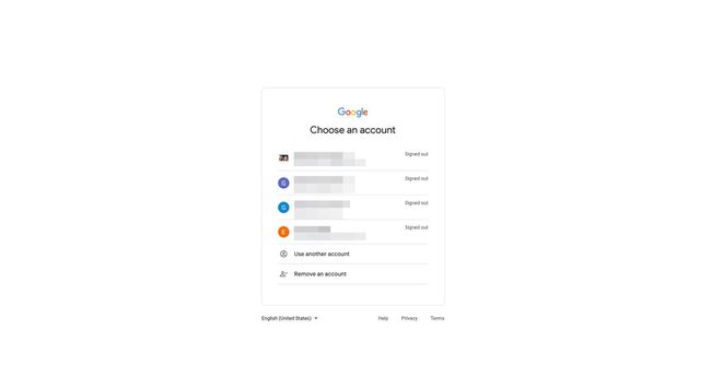 Google Kies een account-scherm