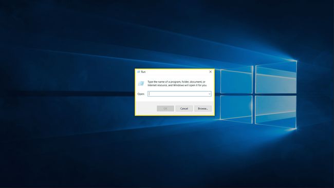 A Futtatás párbeszédpanel Windows 10 rendszeren.