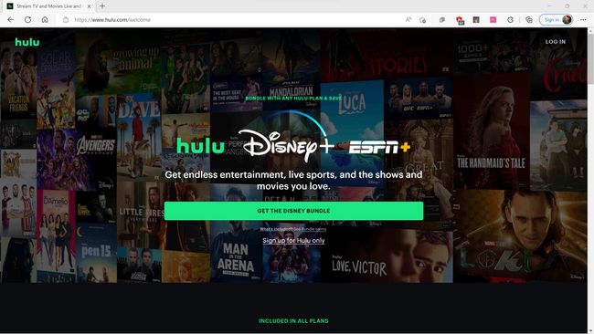 Pagina de înscriere Hulu.