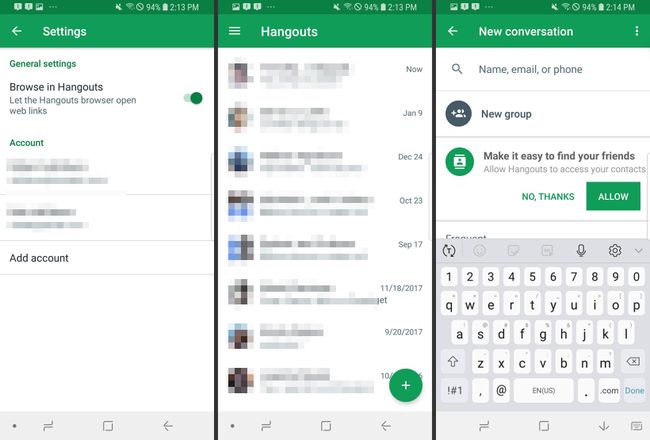 Google Hangouts Androidon