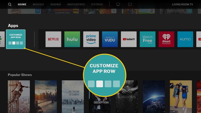 Vizio SmartCast TV - Personalizar App Row - Mover Apps