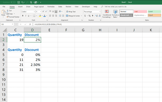 Ein Beispiel für die Verwendung der SVERWEIS-Funktion in Excel.